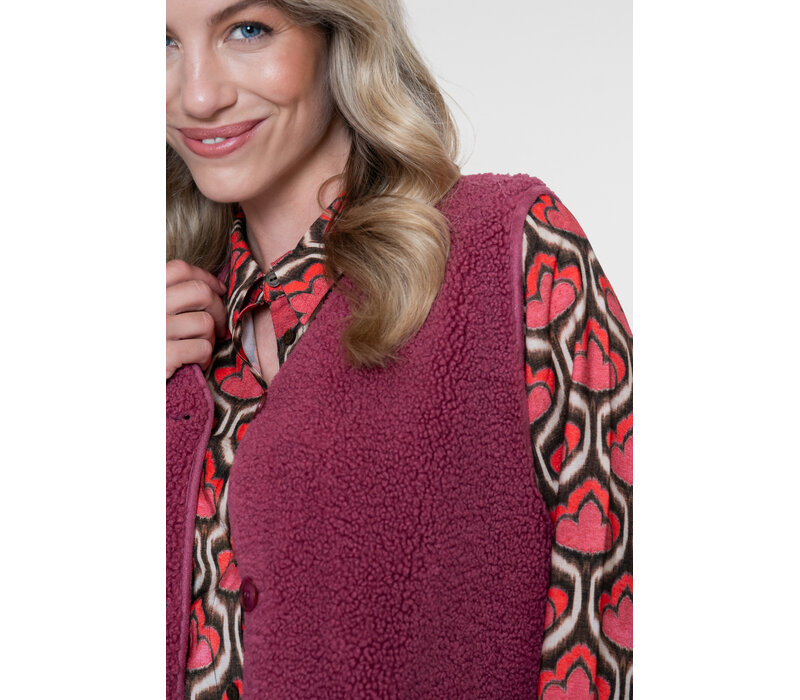 Geisha Gilet Teddy with Buttons Rosebud
