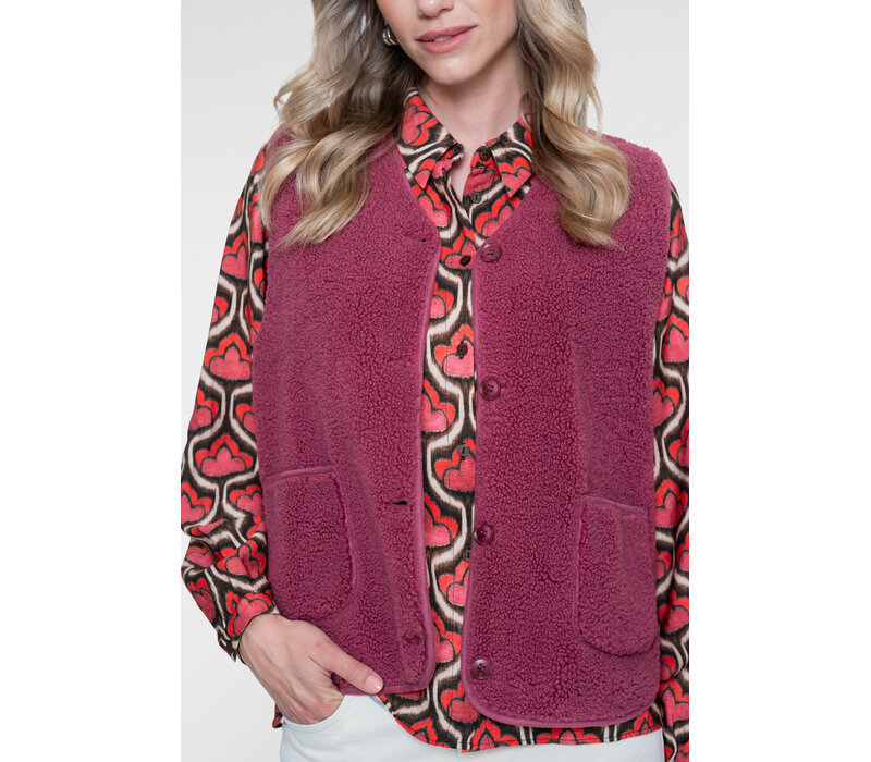 Geisha Gilet Teddy with Buttons Rosebud