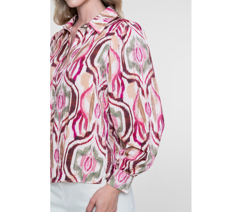 Geisha Blouse Sand Burgundy
