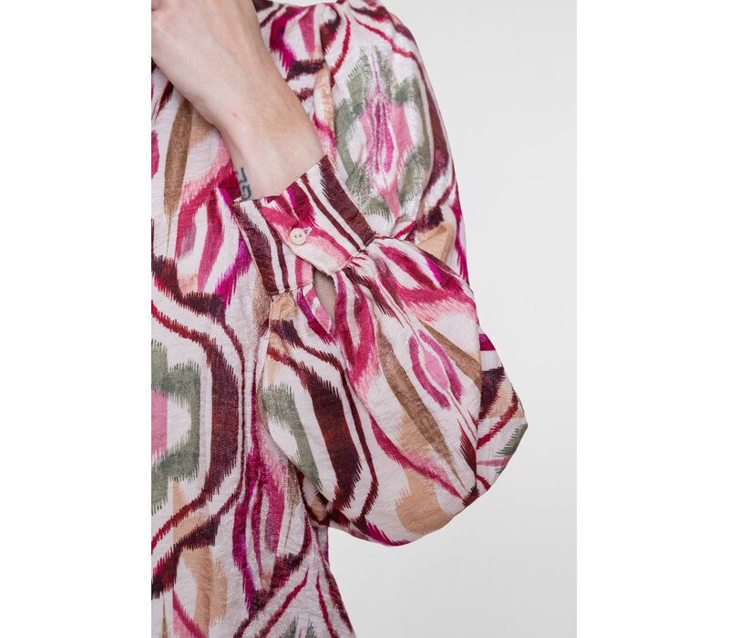 Geisha Blouse Sand Burgundy