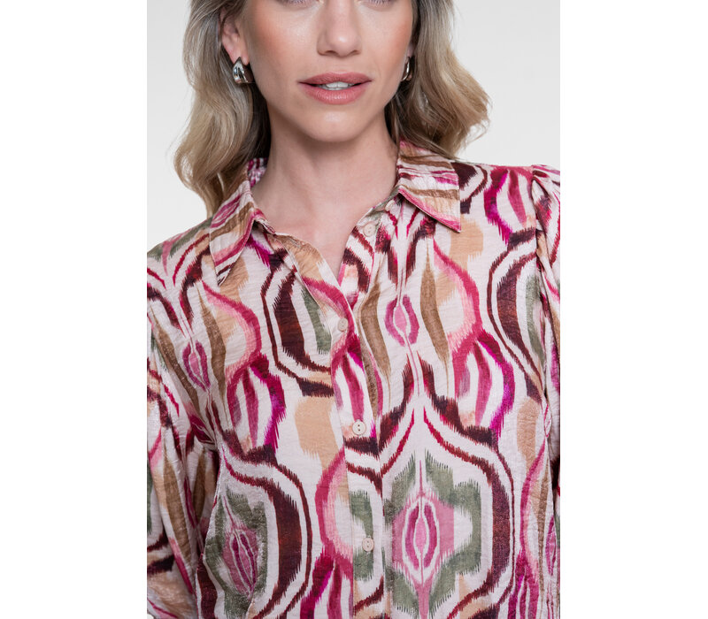 Geisha Blouse Sand Burgundy