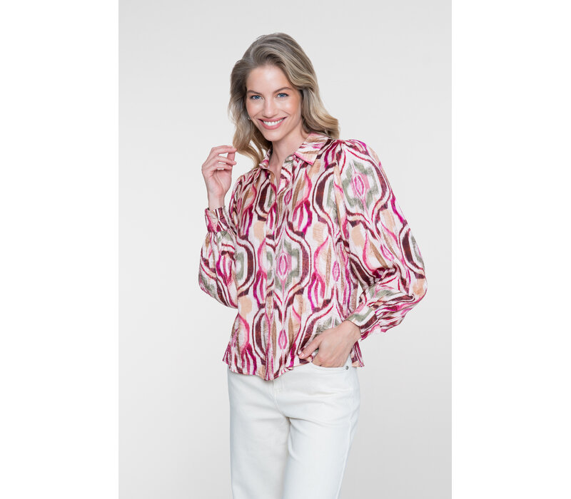 Geisha Blouse Sand Burgundy