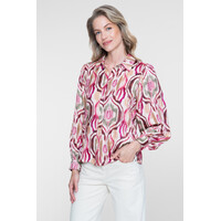 Geisha Blouse Sand Burgundy