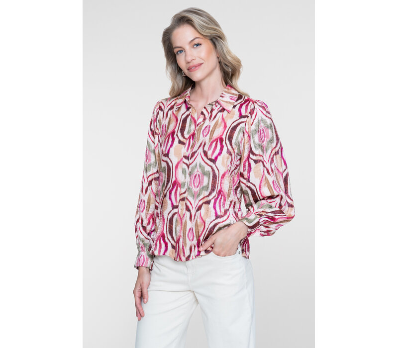 Geisha Blouse Sand Burgundy