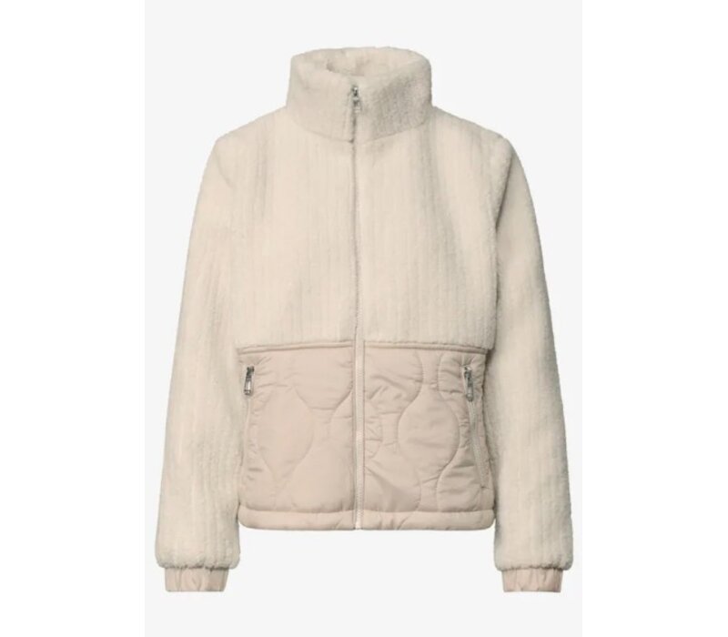 Street One Materiaal Mix Teddy Jacket Soft Fawn Beige