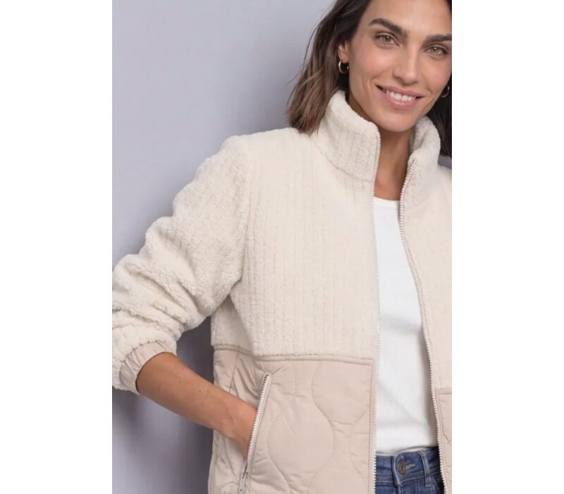Street One Materiaal Mix Teddy Jacket Soft Fawn Beige
