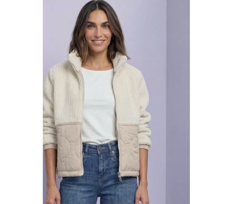 Street One Materiaal Mix Teddy Jacket Soft Fawn Beige