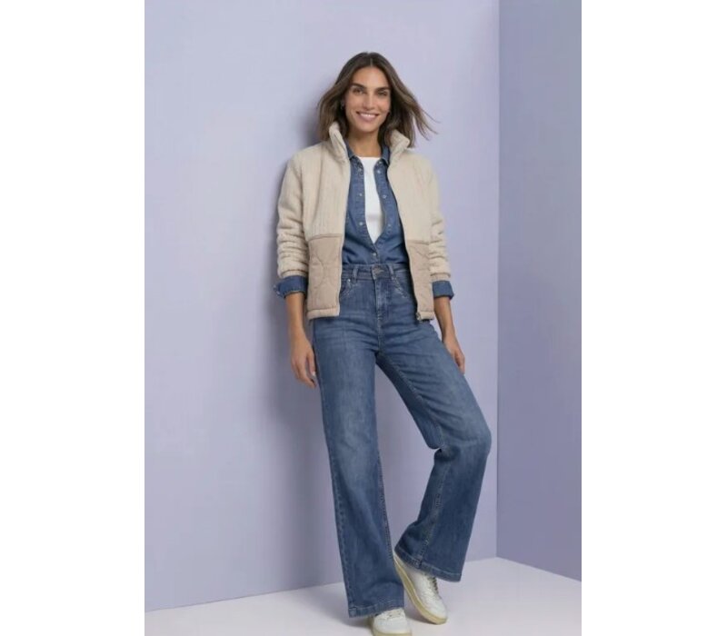 Street One Materiaal Mix Teddy Jacket Soft Fawn Beige