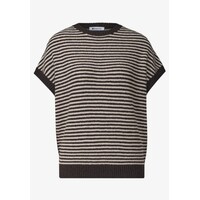 Street One Sleeveless Sweater Stripes Black Coffee