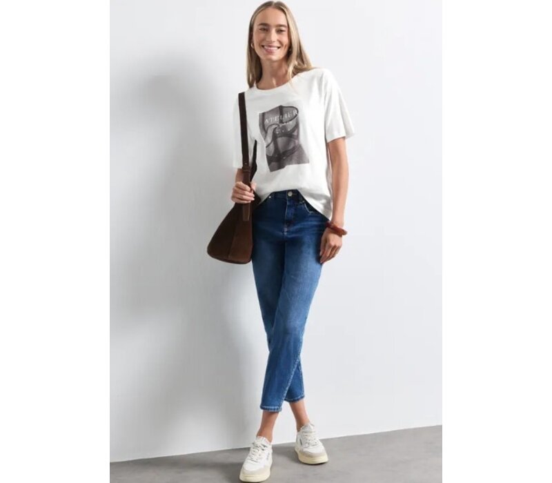 Street One Photo Print Shirt Off White