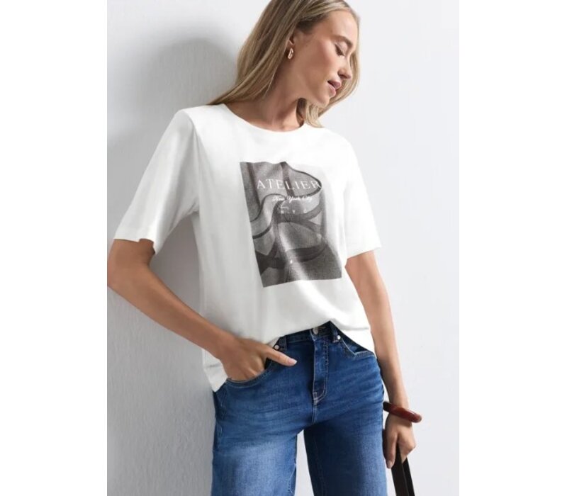 Street One Photo Print Shirt Off White