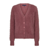 Red Button Cardigan Fuzzy Mauve