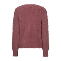 Red Button Cardigan Fuzzy Mauve