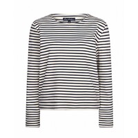 Red Button Terry Stripe Creme Navy
