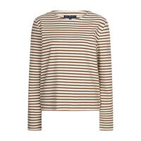 Red Button Terry Stripe Creme Praline