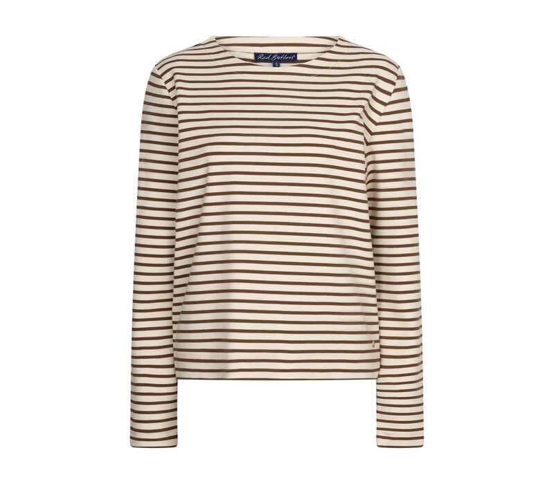 Red Button Terry Stripe Creme Praline