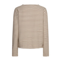 Red Button Terry Stripe Creme Praline