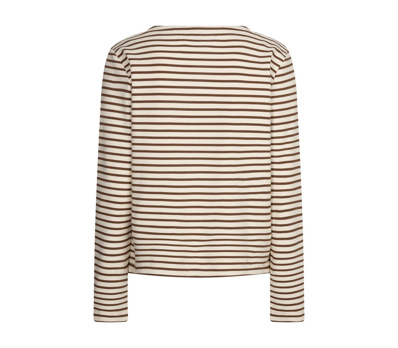 Red Button Terry Stripe Creme Praline