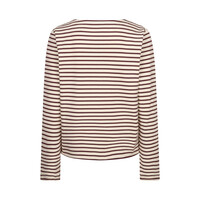 Red Button Terry Stripe Creme Darkberry