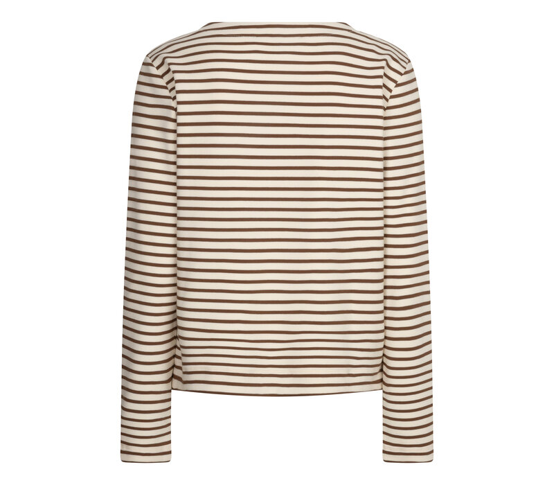 Red Button Terry Stripe Creme Espresso