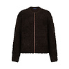Red Button Bomber Knit Boucle