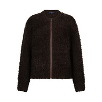 Red Button Bomber Knit Boucle Espresso
