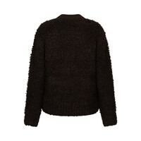 Red Button Bomber Knit Boucle Espresso