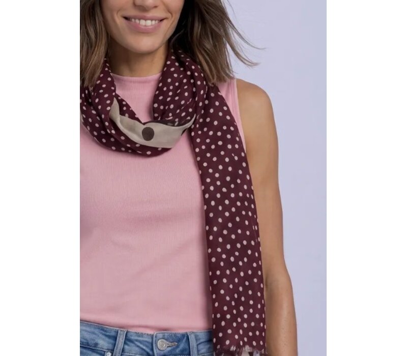 Street One Printed Modal Longscarf Rustic Rouge