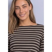 Street One Basic U-Boat Shirt Black Coffee