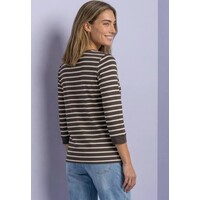 Street One Basic U-Boat Shirt Black Coffee
