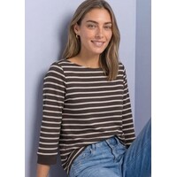 Street One Basic U-Boat Shirt Black Coffee