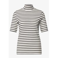 Street One Rib Turtle Neck Shirt Black Coffee Melange