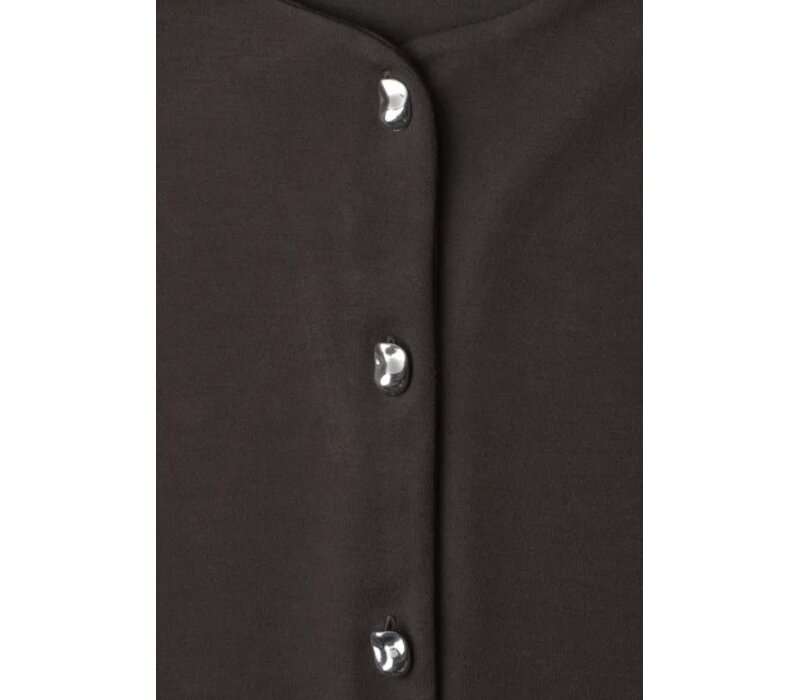 Street One Short Jacket with Deco Buttons Black Coffee