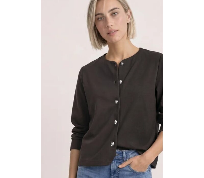 Street One Short Jacket with Deco Buttons Black Coffee