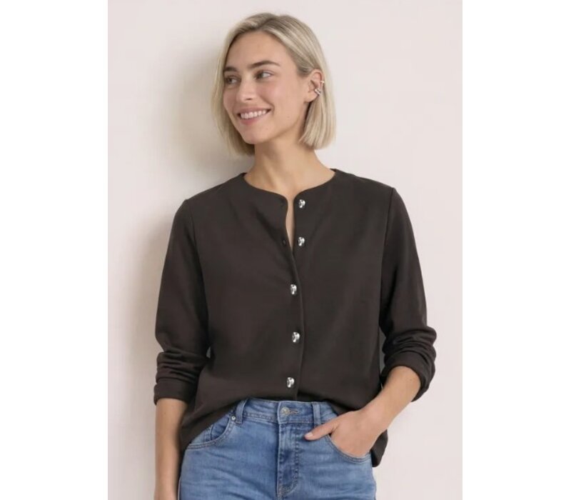 Street One Short Jacket with Deco Buttons Black Coffee