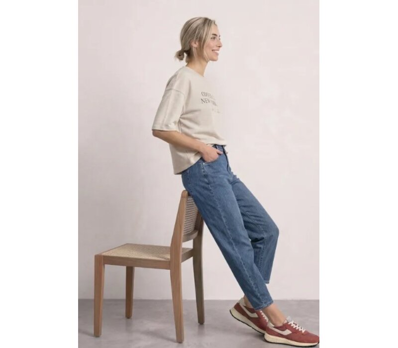 Street One Short Boxy Crewneck Clay Sand Melange