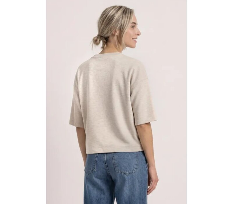 Street One Short Boxy Crewneck Clay Sand Melange