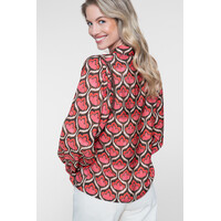 Geisha Blouse Red Brown