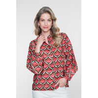 Geisha Blouse Red Brown
