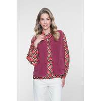 Geisha Blouse Red Brown