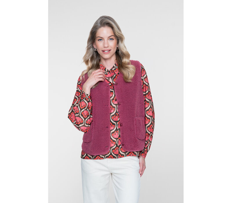 Geisha Blouse Red Brown