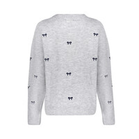 Geisha Pullover Embro Bowtie Grey Navy