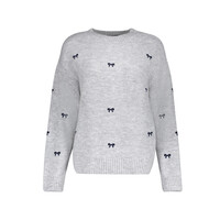 Geisha Pullover Embro Bowtie Grey Navy
