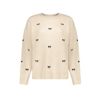 Geisha Pullover Embro Bowtie Sand Dark Brown