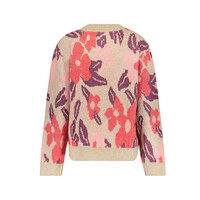 Geisha Pullover Flowers Sand Red Port