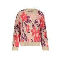 Geisha Pullover Flowers Sand Red Port