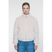 Geisha Jacket Fake Fur Zigzag Off White