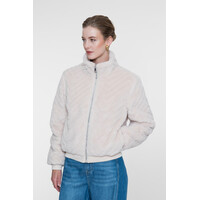Geisha Jacket Fake Fur Zigzag Off White