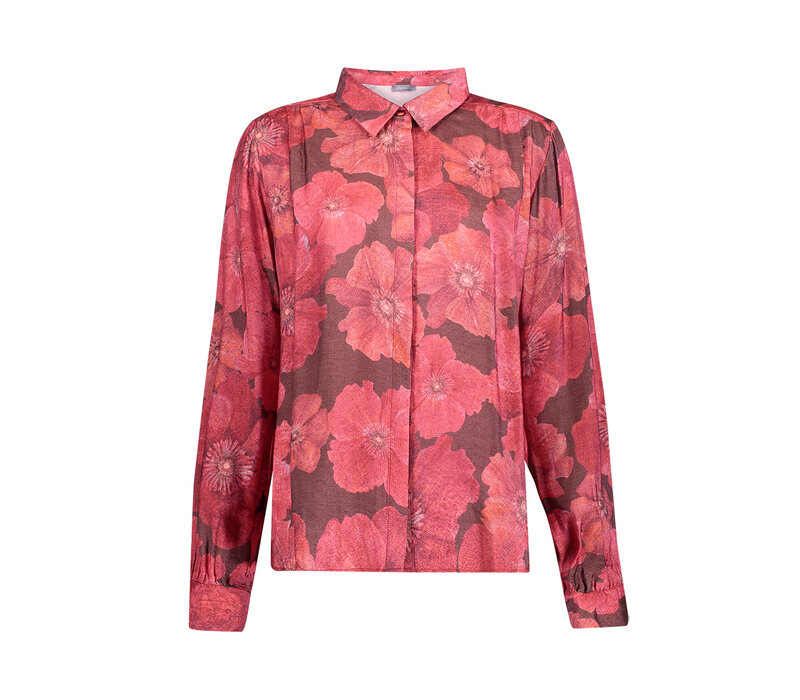 Geisha Blouse Brown Red