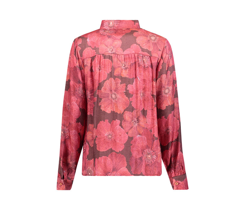 Geisha Blouse Brown Red